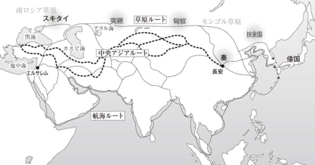 東の島を目指すイスラエル民の渡航ルート