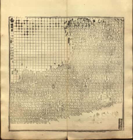 1588 年の南シナ海東部の地図。各グリッド スクエアは 400里(約 133 km または 80 マイル)
