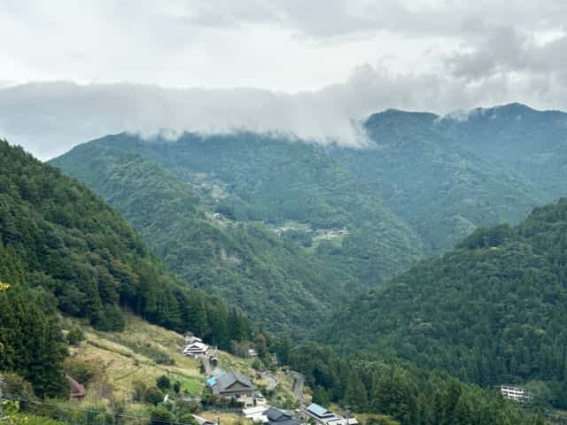徳島の山岳地帯では急斜面にも集落が造成される