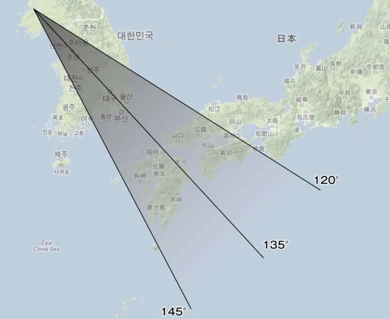 大同江河口から東南方向をカバーするエリア