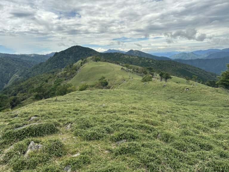 赤帽子山 頂上周辺の広大なササ腹